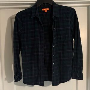 Joe Fresh Dark Plaid Button Down Shirt
